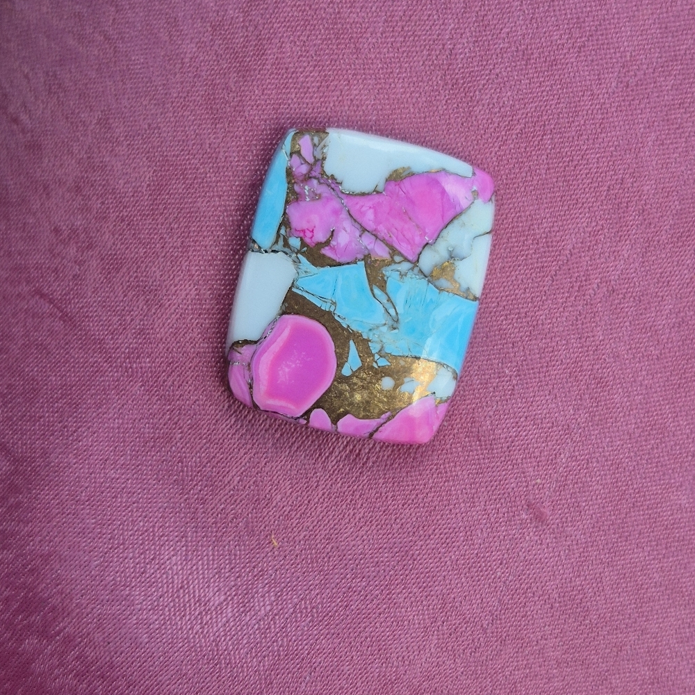 23 Ct Cotton Candy Dahlia Turqouise Gemstone - Picture 9 of 9